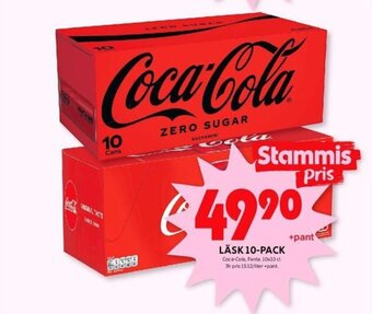 ICA Kvantum LÄSK 10-PACK Coca-Cola, Fanta, 10x33 cl. erbjuda