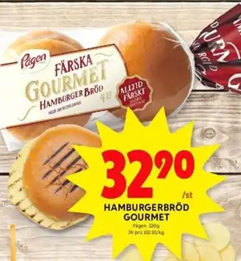 ICA Kvantum HAMBURGERBRÖD GOURMET Pågen. 320g erbjuda