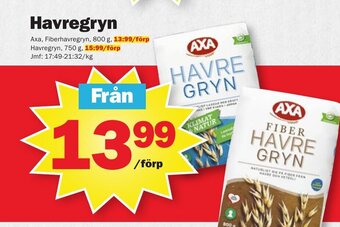 Pekås AXA Havregryn erbjuda