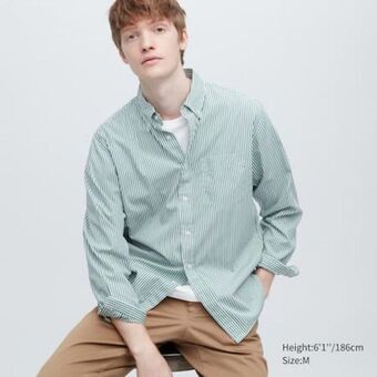 Uniqlo Extra fine cotton broadcloth regular fit shirt (button-down collar) erbjuda