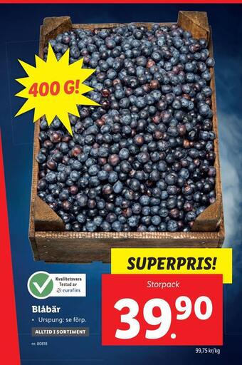 Lidl Blåbär erbjuda