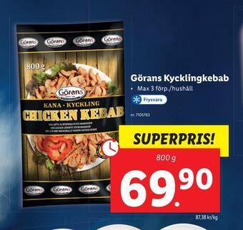 Lidl Görans kycklingkebab erbjuda
