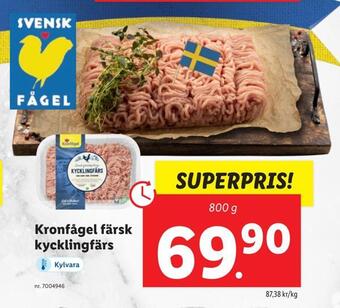 Lidl Kronfågel färsk kycklingfärs erbjuda