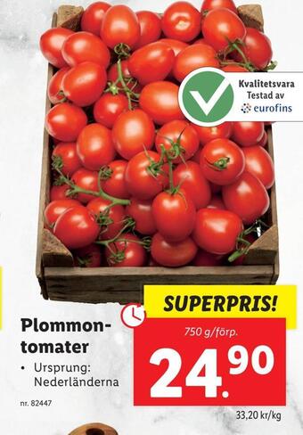 Lidl Plommontomater erbjuda