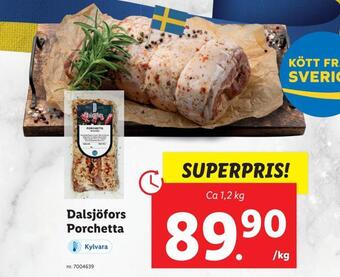 Lidl Dalsjöfors porchetta erbjuda