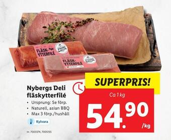 Lidl Nybergs deli fläskytterfilé erbjuda