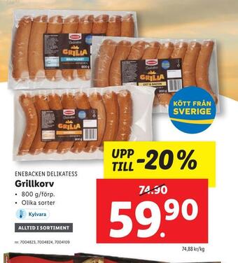 Lidl Grillkorv erbjuda