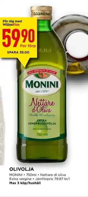 OLIVOLJA MONINI. 750ml