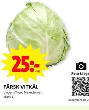 ICA Kvantum FÄRSK VITKÅL erbjuda