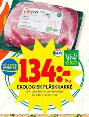 ICA Kvantum EKOLOGISK FLÄSKKARRÉ erbjuda