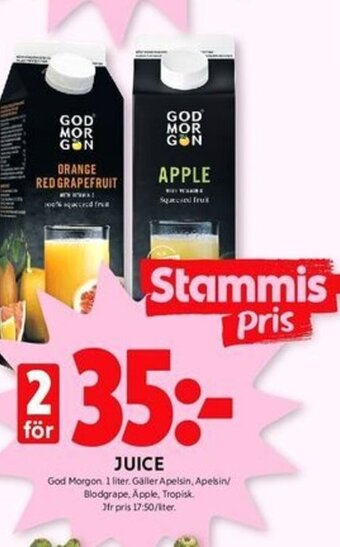 ICA Kvantum JUICE God Morgon 1 liter. erbjuda