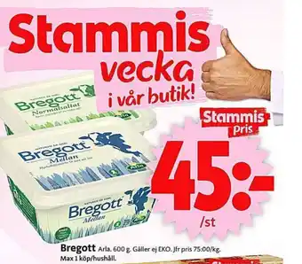 ICA Supermarket Bregott Arla. 600 g. erbjuda