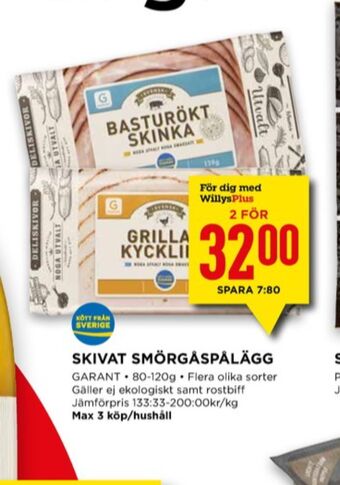 Willys Garant skinka erbjuda