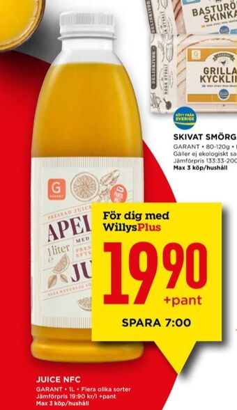 Willys Garant juice erbjuda