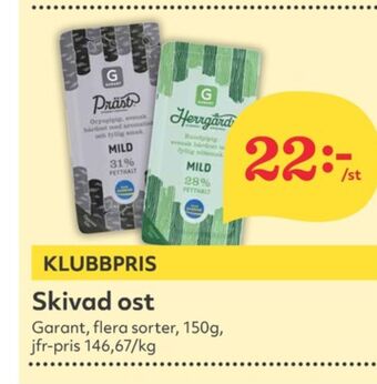 Hemköp Garant skivad ost erbjuda