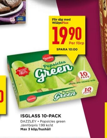 Popsicles green glasspinnar