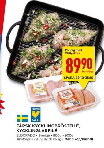 Willys Hemma Eldorado kycklingbröstfilé erbjuda