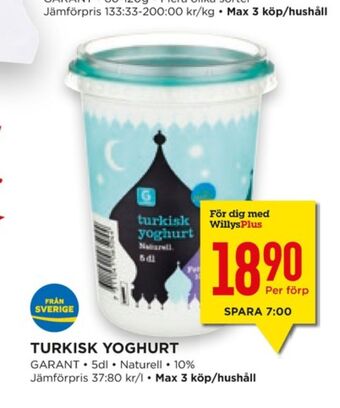 Willys Hemma Garant yoghurt erbjuda