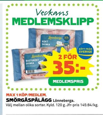 Coop Konsum Smörgåspålägg erbjuda