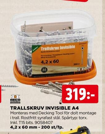 Jem&Fix Trallskruv invisible a4 erbjuda