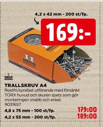 Jem&Fix Trallskruv a4 erbjuda
