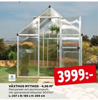 Jem&Fix Växthus mythos - 4,56 m 2 erbjuda