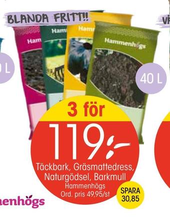 EKO Täckbark, gräsmattedress, naturgödsel, barkmull erbjuda