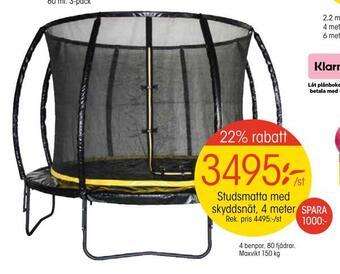Studsmatta med skyddsnät, 4 meter