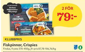 Hemköp Fiskpinnar, crispies erbjuda