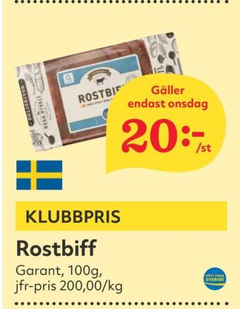 Hemköp Rostbiff erbjuda