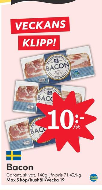 Hemköp Bacon erbjuda
