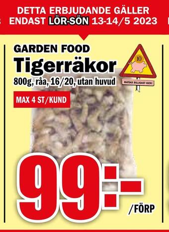 Matdax Tigerräkor erbjuda