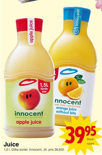 Matöppet Juice erbjuda