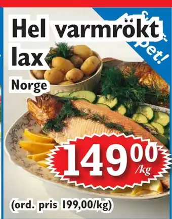 T-jarlen Hel varmrökt lax erbjuda