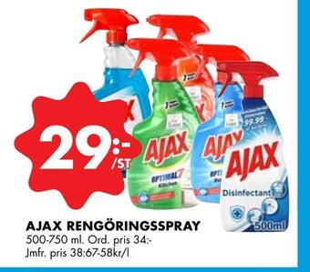 ÖoB Ajax rengöringsspray erbjuda