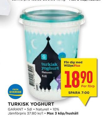 Willys Hemma Turkisk yoghurt erbjuda