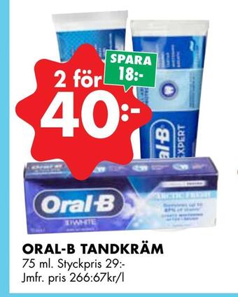 ÖoB Oral-b tandkräm erbjuda
