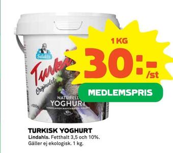 Coop Extra Turkisk yoghurt erbjuda