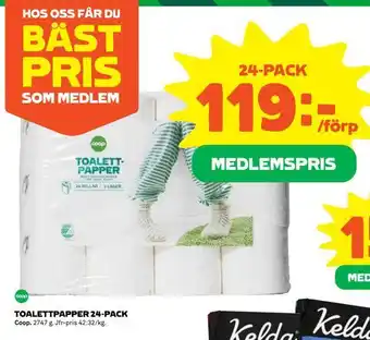 Coop Extra Toalettpapper 24-pack erbjuda