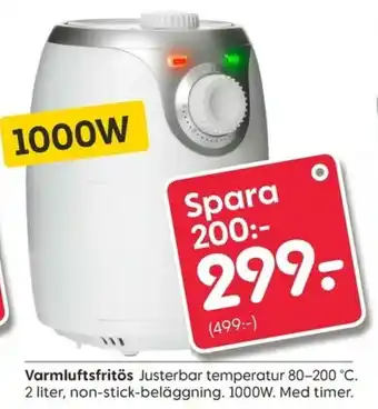Rusta Varmluftsfritös 2 liter erbjuda