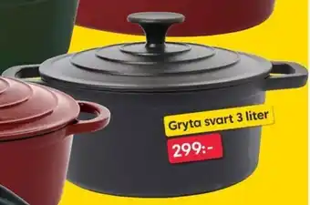 Rusta Gryta svart 3 liter erbjuda