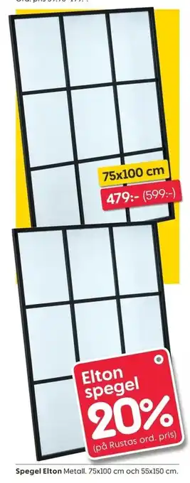 Spegel Elton 75x100cm och 55x150cm