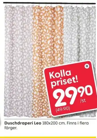 Rusta Duschdraperi Leo 180x200cm erbjuda