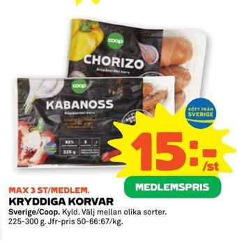 Stora Coop Kryddiga korvar erbjuda