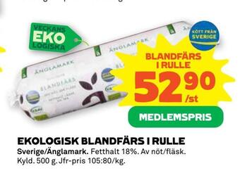 Stora Coop Ekologisk blandfärs i rulle erbjuda