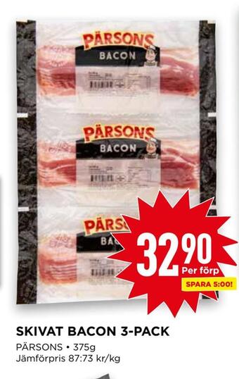 Willys Skivat bacon 3-pack erbjuda