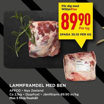 Willys Lammframdel med ben erbjuda