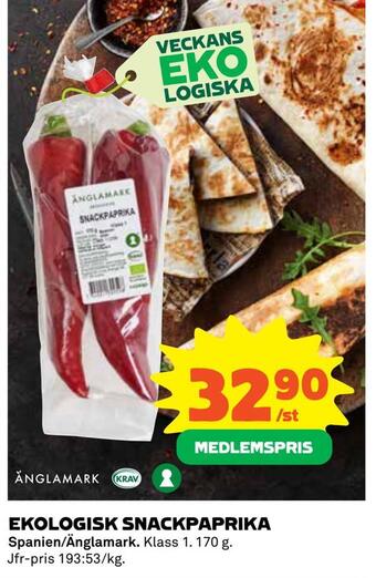 Coop Ekologisk snackpaprika erbjuda