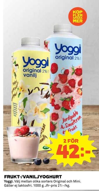 Coop Frukt-/vaniljyoghurt erbjuda