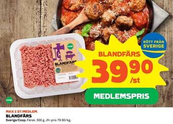 Coop Konsum Blandfärs erbjuda